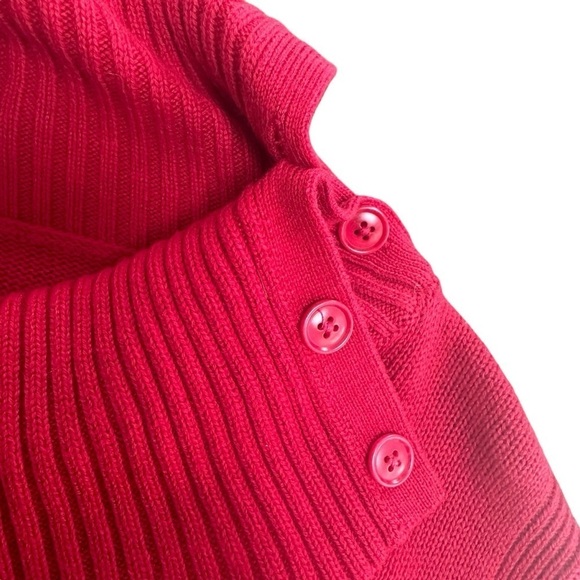Talbots Red Pullover Sweater, Button Neck, XL - Picture 7 of 8